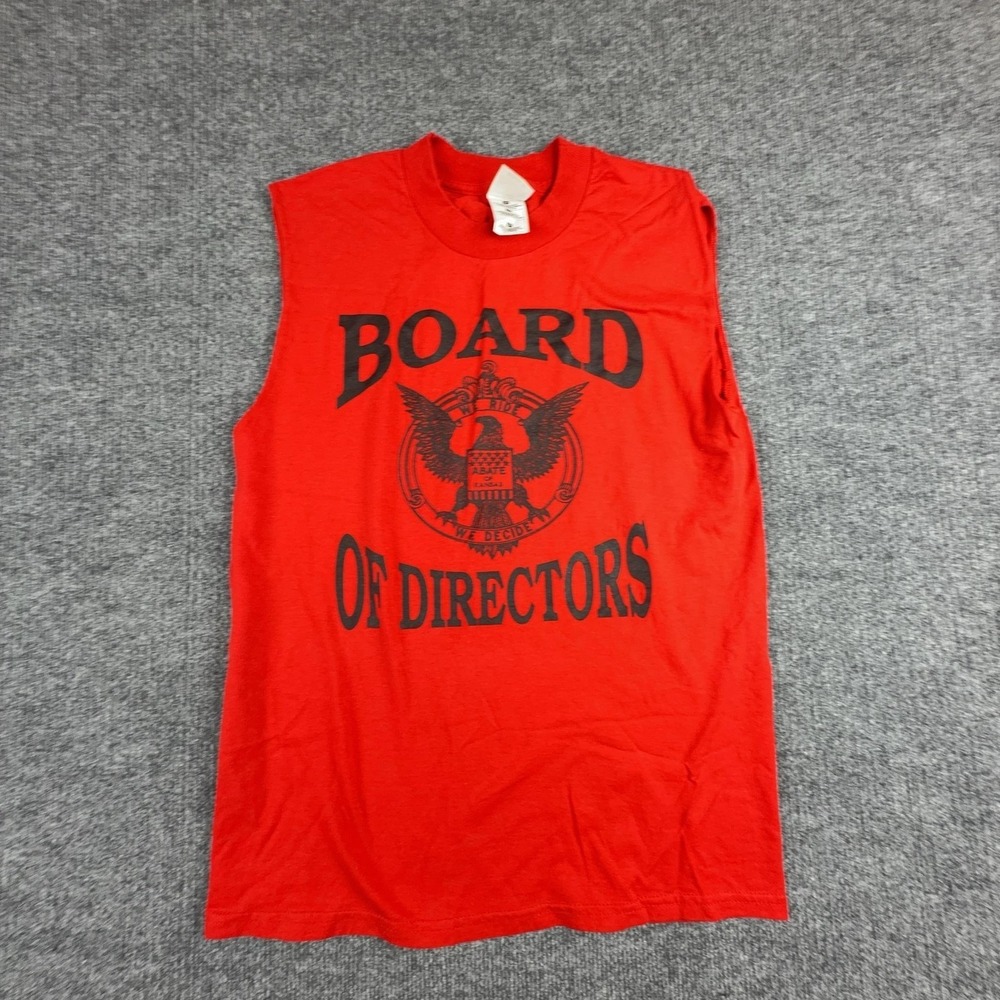 Vintage Fruit Of The Loom Shirt Mens Medium‎ Red Board Of Directors Biker Tank